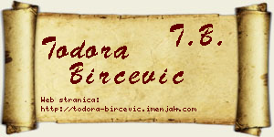 Todora Birčević vizit kartica